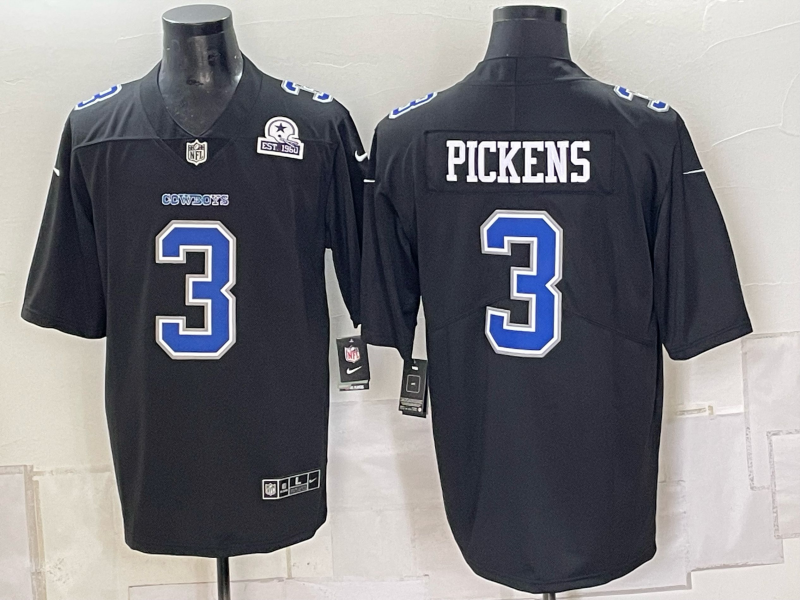 Men 2026 Dallas Cowboys #3 Pickens black Nike NFL Jersey 0931001